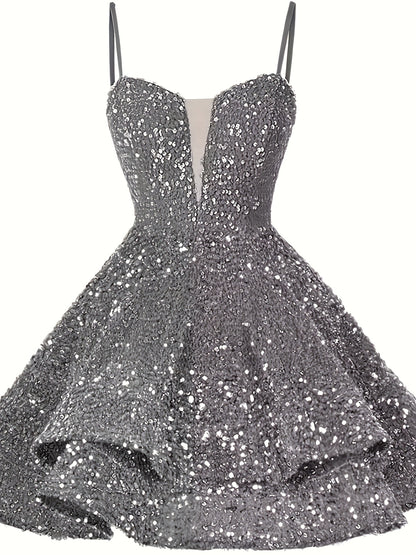 Sweet Sparkly Sequin Short Teen Homecoming Dress for Prom Party Gowns