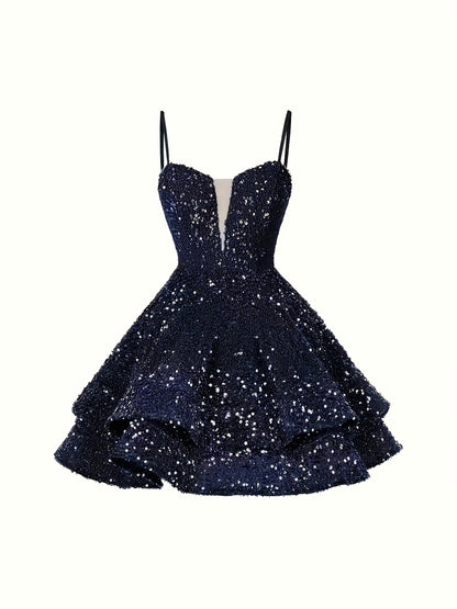 Sweet Sparkly Sequin Short Teen Homecoming Dress for Prom Party Gowns