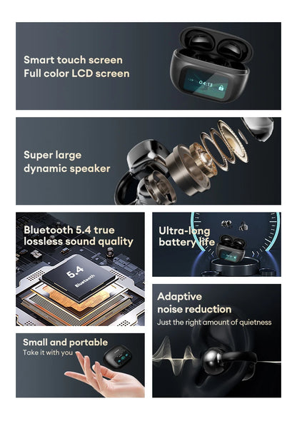 Choice HYUNDAI HY-C02 Nice earrings Earphones Wireless Bluetooth Headphones LED Power Display Mic Stereo Sound Earphones