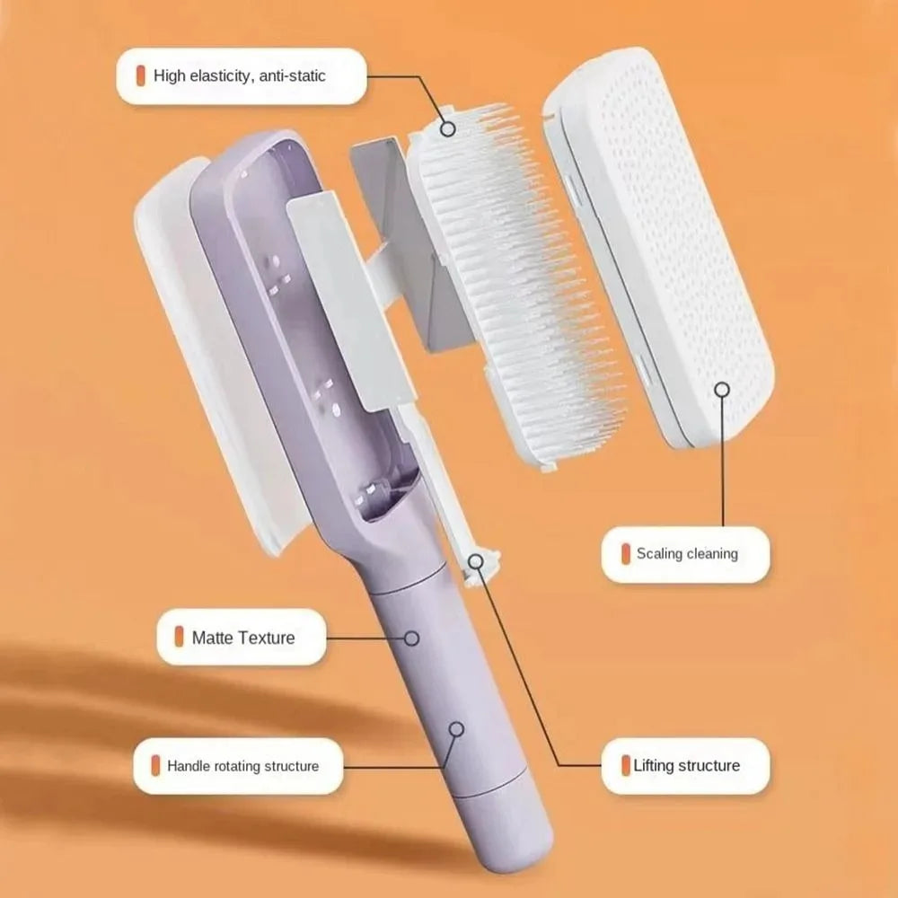 Self-Cleaning Airbag Hairbrush