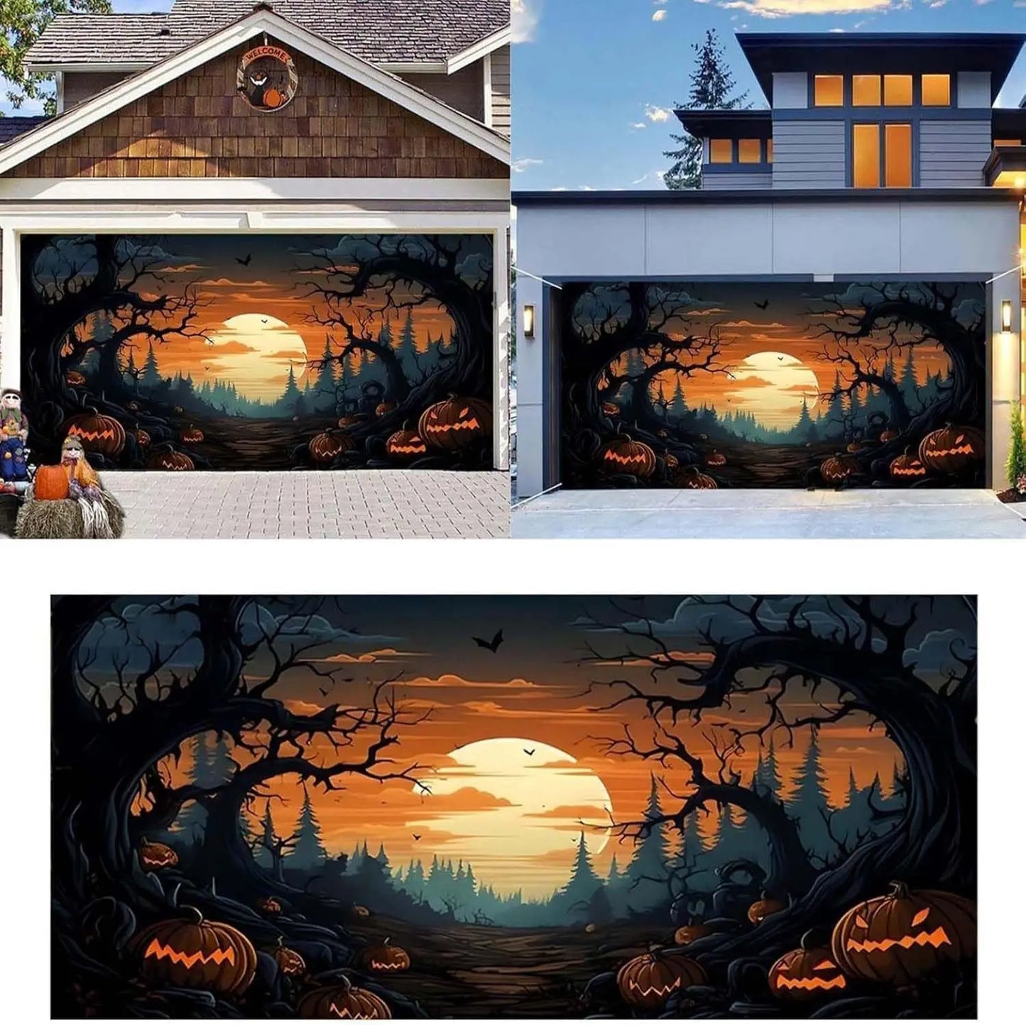 Halloween Garage Door Decorations Banner, Garage Buddy Halloween, Halloween Garage Door Cover, Horror Large Banner