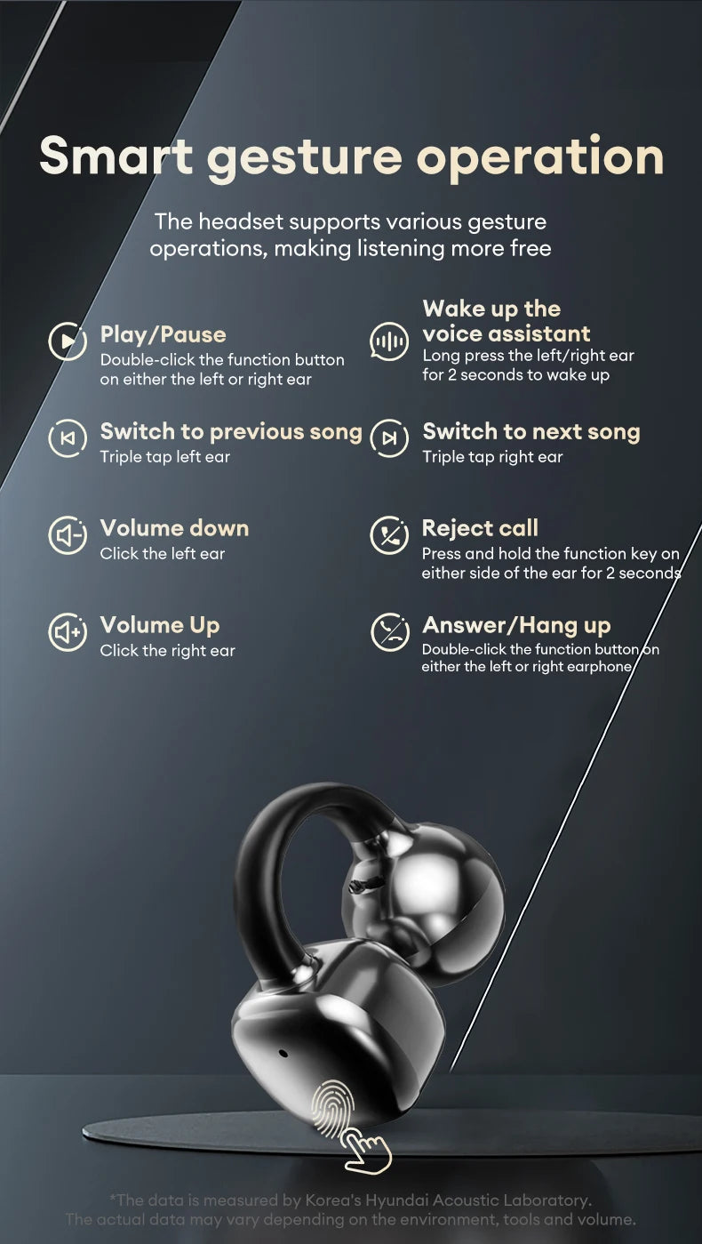 Choice HYUNDAI HY-C02 Nice earrings Earphones Wireless Bluetooth Headphones LED Power Display Mic Stereo Sound Earphones