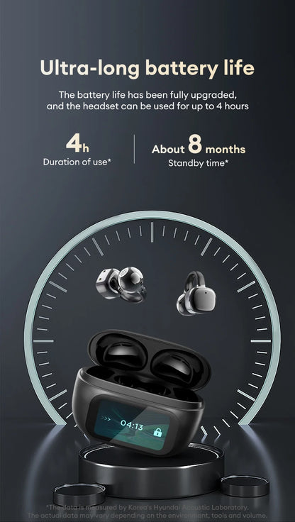 Choice HYUNDAI HY-C02 Nice earrings Earphones Wireless Bluetooth Headphones LED Power Display Mic Stereo Sound Earphones