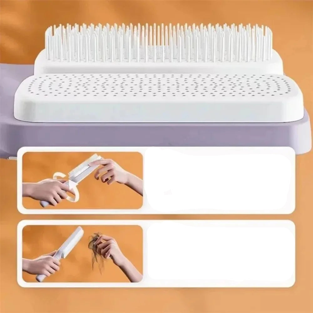 Self-Cleaning Airbag Hairbrush