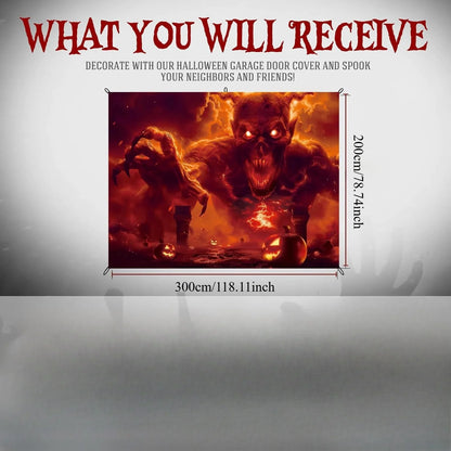 Ghost Fire Halloween Garage Banner