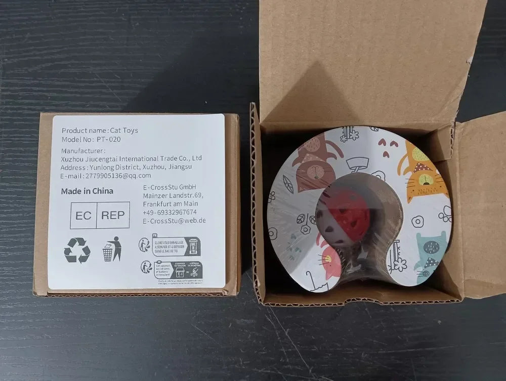 Tablero rascador plegable para gatos con forma de órgano mágico, juguete con cascabel, garra para gatos, marco de escalada para gatos, juguetes interactivos redondos de cartón corrugado