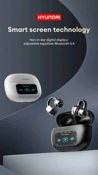 Choice HYUNDAI HY-C02 Nice earrings Earphones Wireless Bluetooth Headphones LED Power Display Mic Stereo Sound Earphones