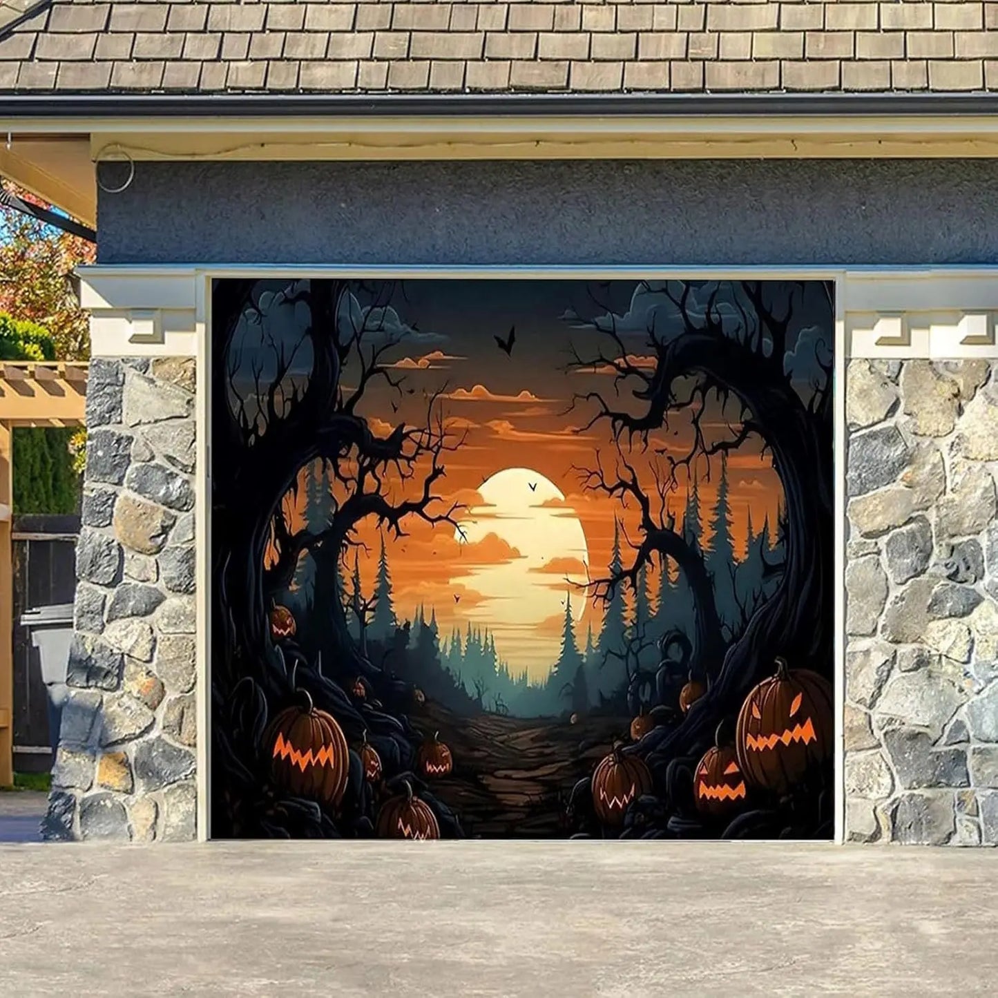 Halloween Garage Door Decorations Banner, Garage Buddy Halloween, Halloween Garage Door Cover, Horror Large Banner