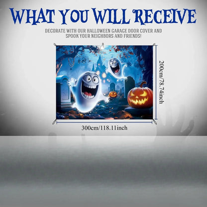 Ghost Fire Halloween Garage Banner