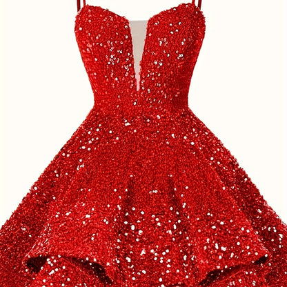 Sweet Sparkly Sequin Short Teen Homecoming Dress for Prom Party Gowns